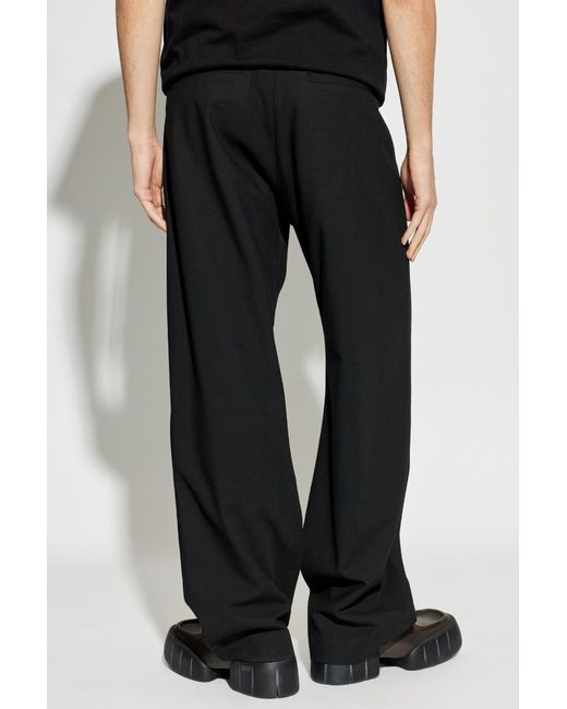 DIESEL Black Logo Detail Straight Leg Trousers for men