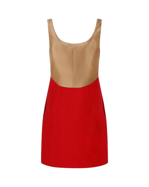 Valentino Red Colour-Block Sleeveless Minidress