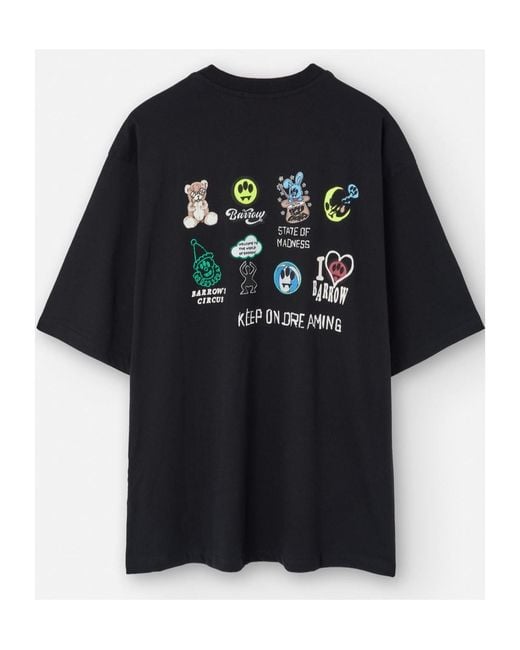 Barrow Black Logo-Print Crewneck T-Shirt for men