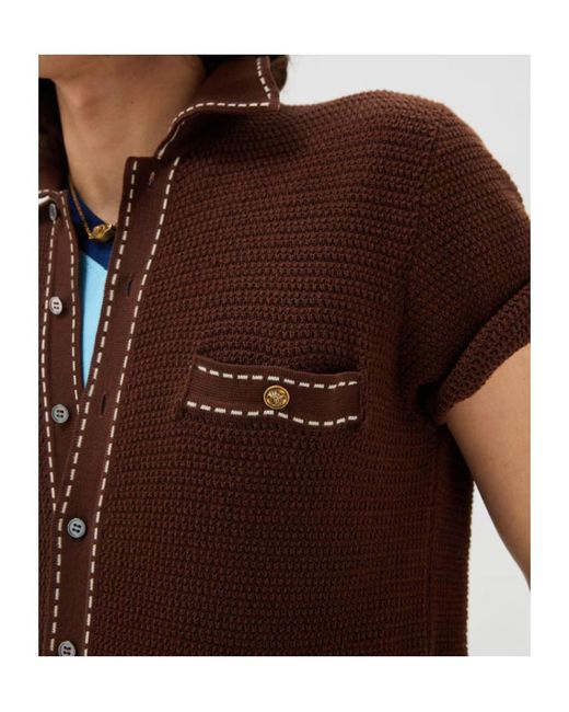 Versace Brown Short-Sleeved Knitted Shirt for men