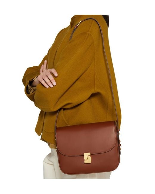 Soeur Brown Flip Shoulder Bag
