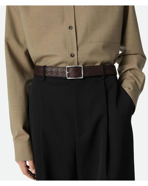 Bottega Veneta White Reverso Belt for men