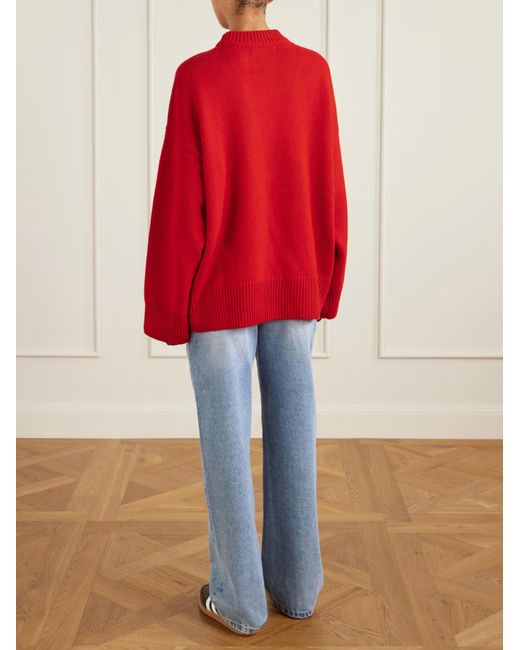 The Elder Statesman Red Pali Cashmere Sweater