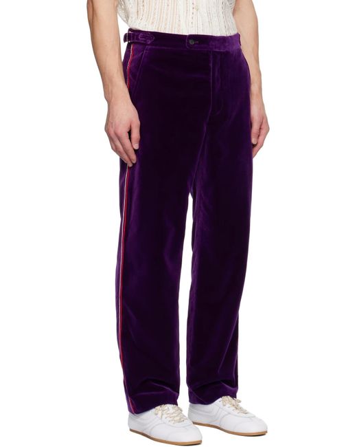 Bode Blue Straight-Leg Casual Pants for men