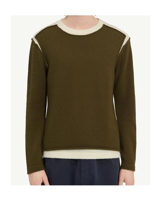 MM6 by Maison Margiela Blue Crew Neck Jumper for men