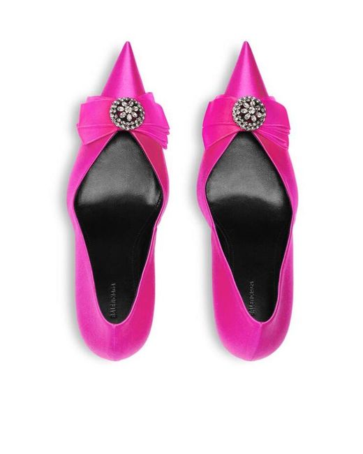 Balenciaga Pink Avenue Palazzo Pointed-Toe Pumps