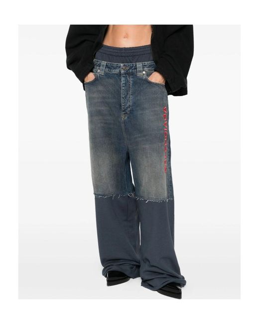 Balenciaga Blue Insert Joggers Jeans for men