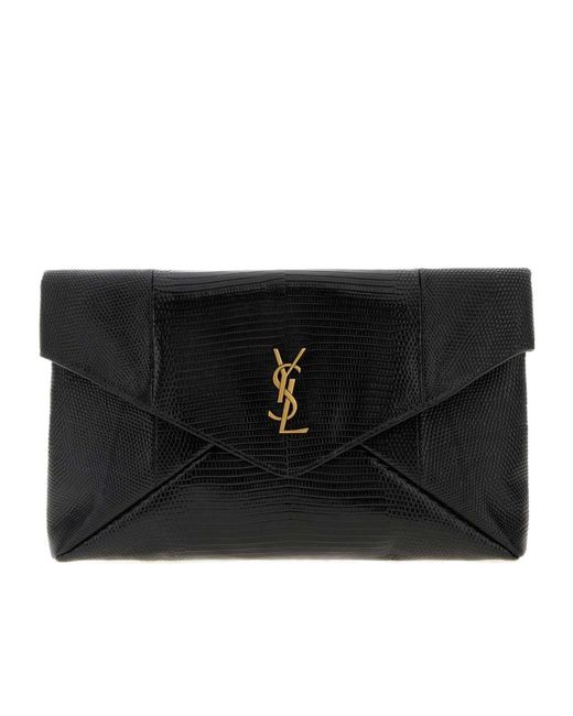 Saint Laurent Black Busta Foldover Top Pouch