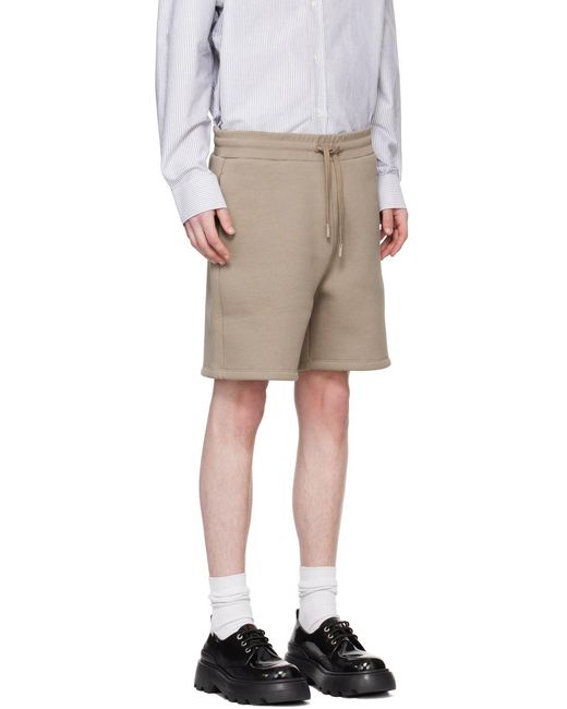AMI Gray Logo Embossed Drawstring Shorts for men