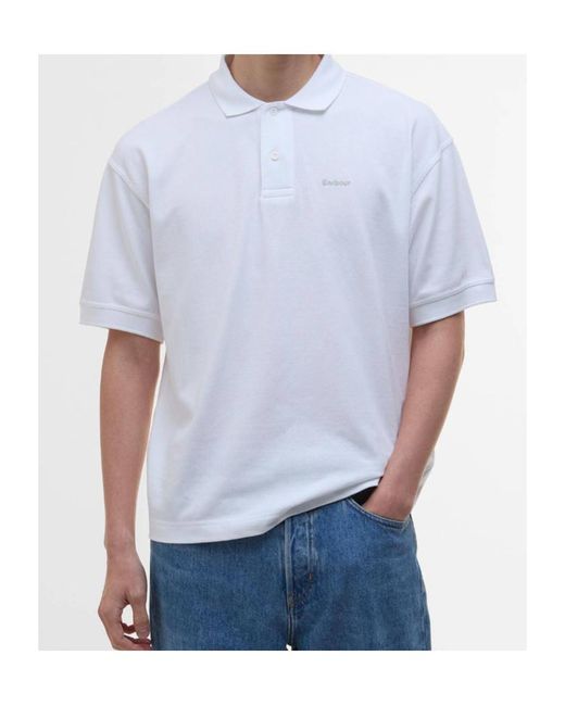 Barbour White Hexham Polo Shirt for men
