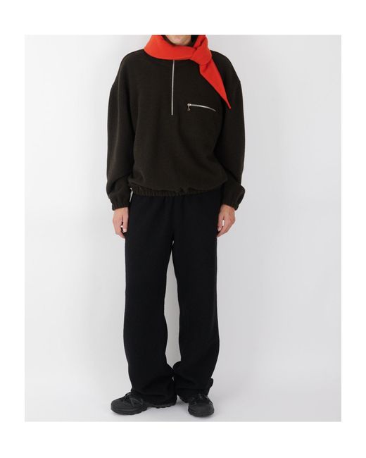 Rier Black Half-Zip Fleece Sweatshirt for men