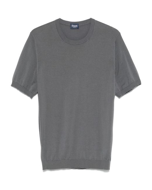 Drumohr Gray Cotton T-Shirt for men