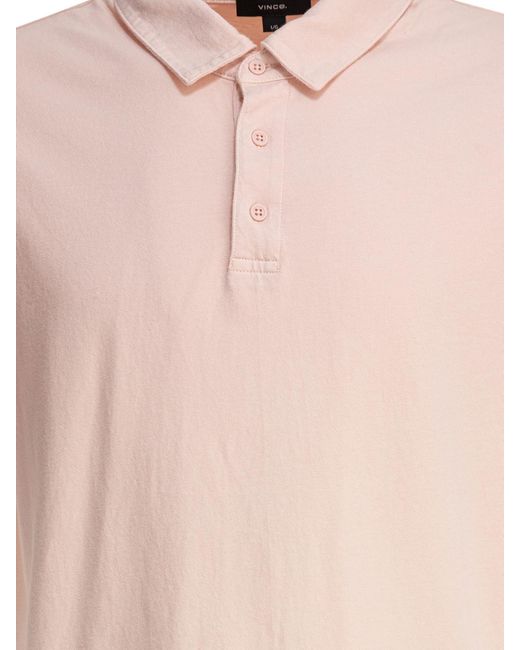 Vince Pink Cotton Polo Shirt for men