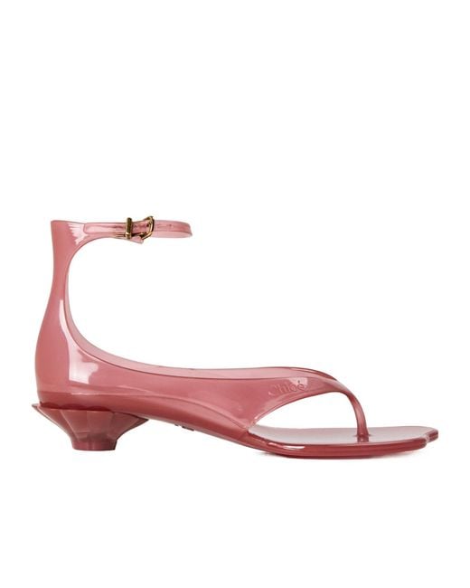 Chloé Pink Flat Sandals