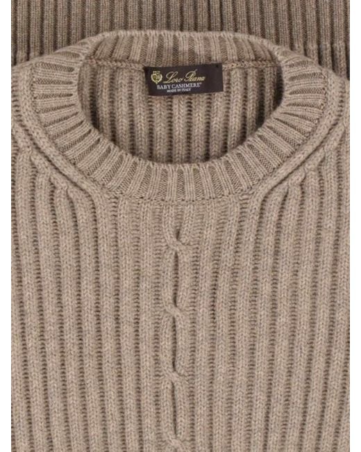 Loro Piana Brown Plane Tree Crewneck Jumper for men