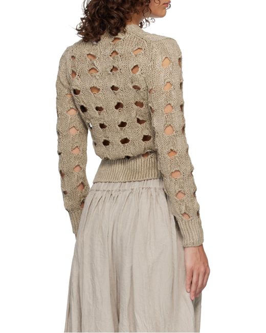 Comme des Garçons Gray Crew Neck Long-Sleeved Knitwear