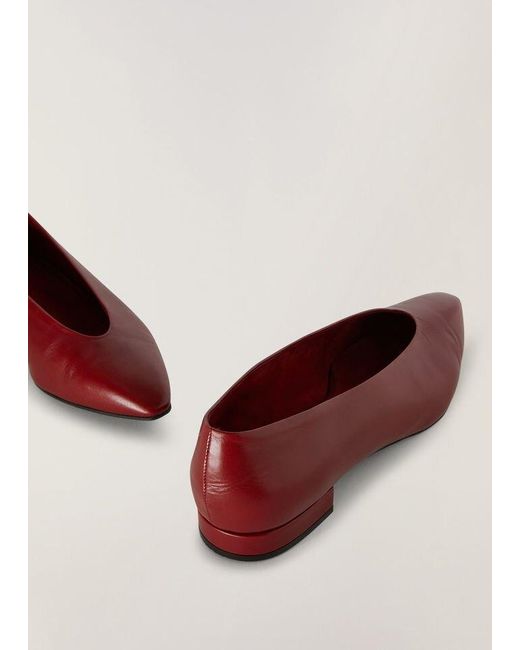 Loro Piana Red Rebecca Pointed Flat Shoes