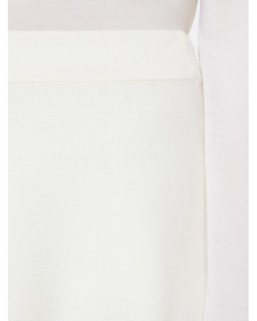 Max Mara White Ubalda Flared Knitted Skirt