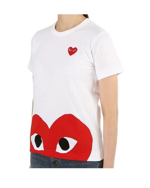 COMME DES GARÇONS PLAY White Peek A Boo Heart T-Shirt