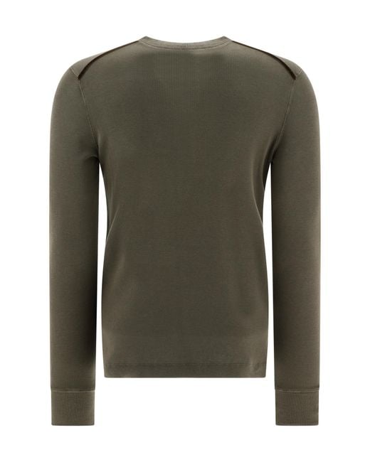 Tom Ford Green Fine-Ribbed Long-Sleeve Polo Shirt for men