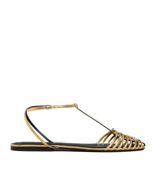 Céline Metallic Cage Flat Sandal