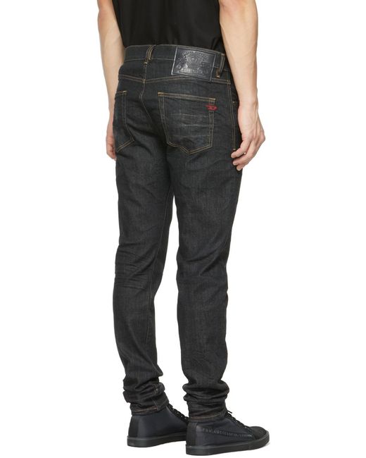 DIESEL Black Slim Fit Jeans for men