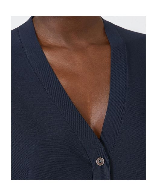Max Mara Blue Viscose Crepe Cardigan