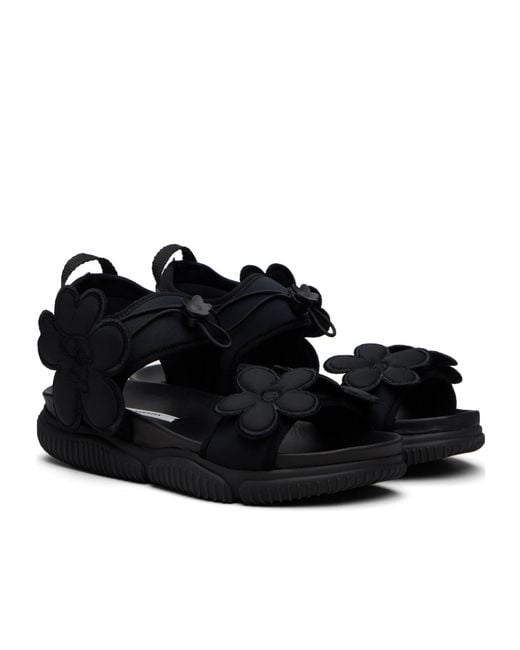 CECILIE BAHNSEN Black Cbcilla Floral Strap Flat Sandals