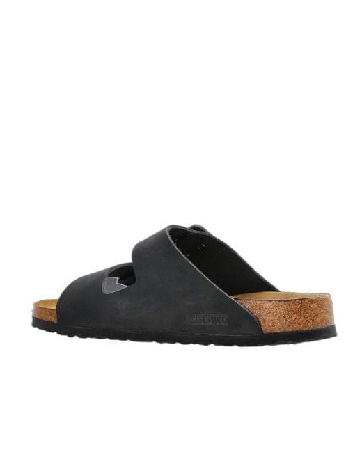 Birkenstock Black Arizona Double Buckle Slides for men