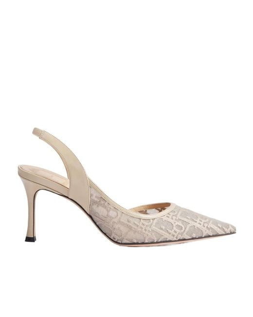 Dior White Aable Slingback Pump
