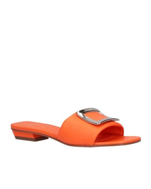 Roger Vivier Orange Logo-Engraved Open-Toe Mules