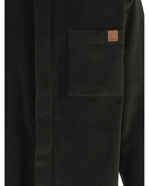 DARKPARK Black Corduroy Patch-Pocket Shirt for men