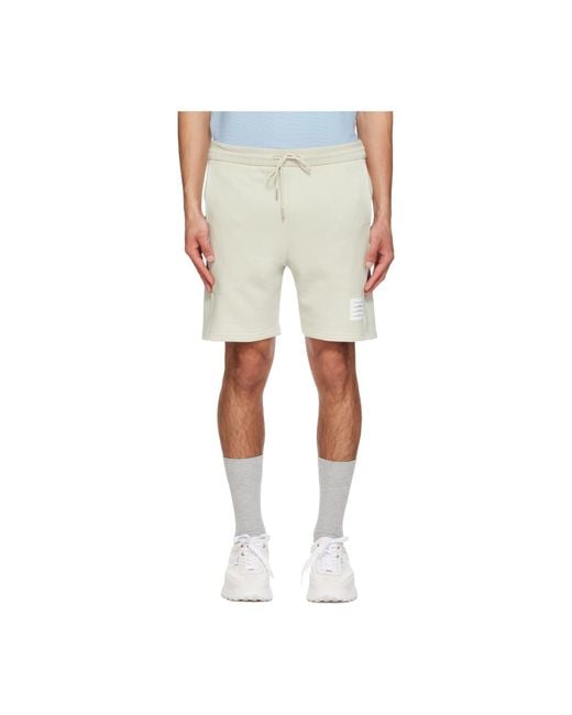 Thom Browne Natural Mid-Rise Drawstring Track Shorts for men