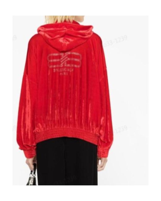 Balenciaga Red Bb Paris Strass Hoodie