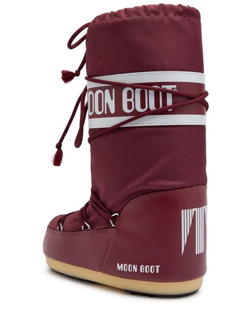 Moon Boot Red Padded Nylon Mid-Calf Snow Boots