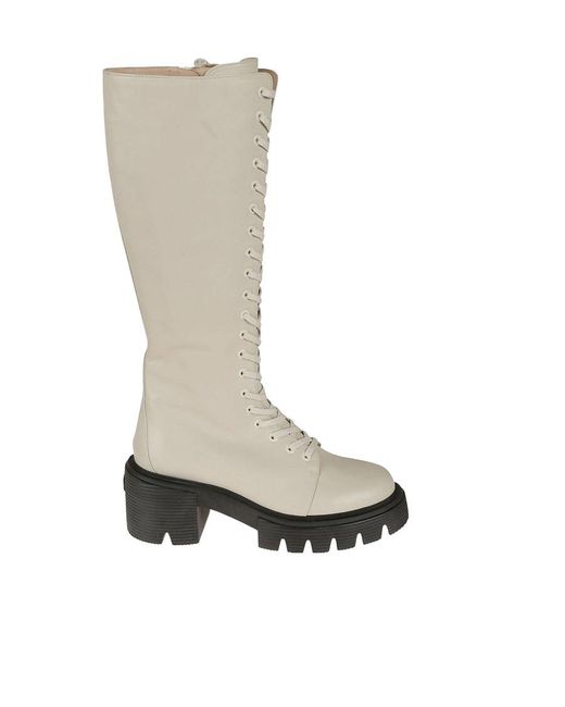 Stuart Weitzman White Soho Boots