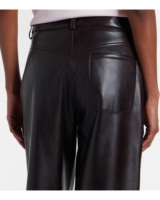 Nour Hammour Black Coda Leather Wide-Leg Pants