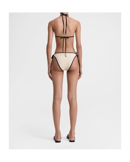 Totême Metallic Contrasting-Border Triangle-Cup Bikini Top