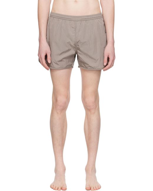 AMI Gray Ami Elastic Waistband Swim Shorts for men