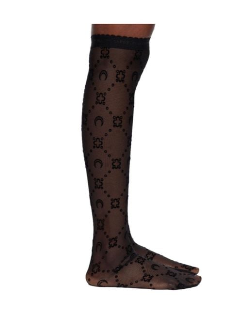 MARINE SERRE Brown Moonogram-Mesh Socks