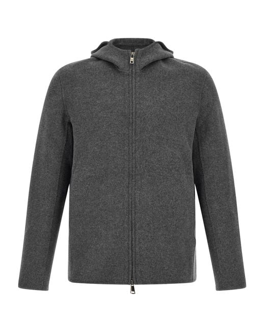 Giorgio Brato Gray Hooded Jacket for men