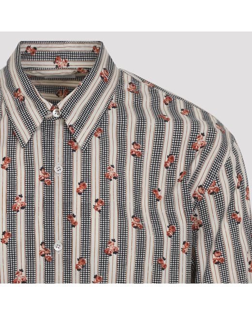 Dries Van Noten Gray Collared Long-Sleeved Shirt for men