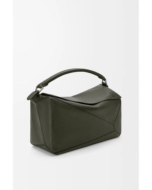 Loewe Green Large Puzzle Leather Shoulder Bag for men