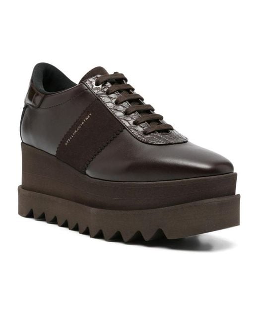 Stella McCartney Black Round-Toe Lace-Up Sneakers