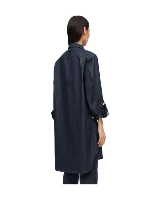 Loewe Blue Chain-Detailed Denim Shirt Dress