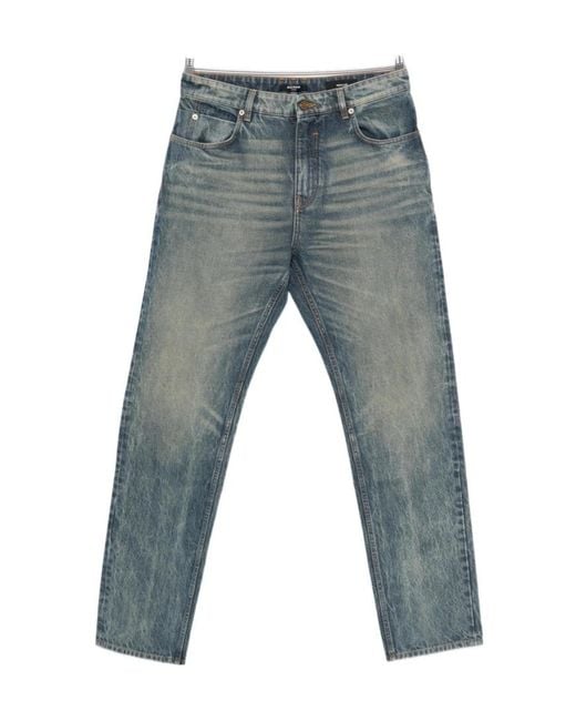 Balmain Blue Logo-Patch Jeans for men