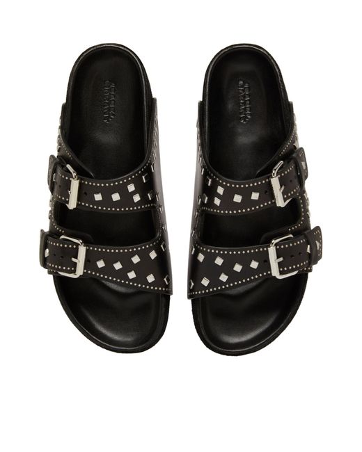 Isabel Marant Black Round Toe Slippers