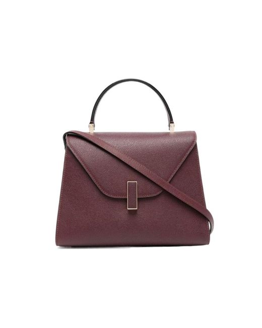 Valextra Purple Iside Medium Tote Bag