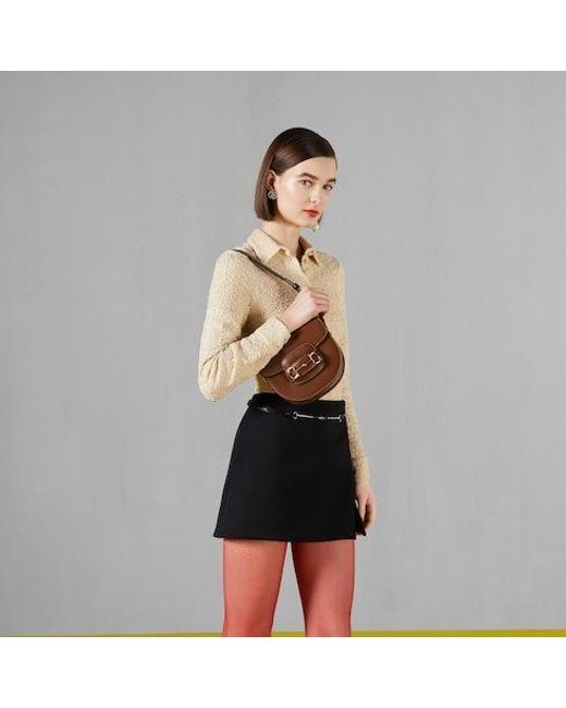 Gucci Brown 1955 Horsebit Mini Rounded Shoulder Bag