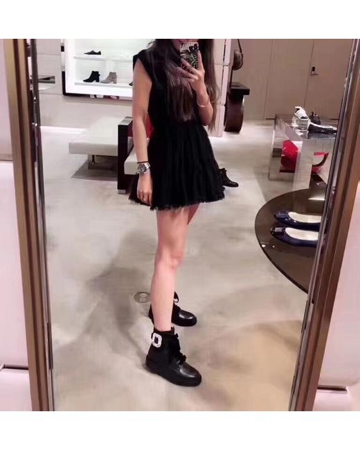 Roger Vivier Black Rhinestone Ankle Boots